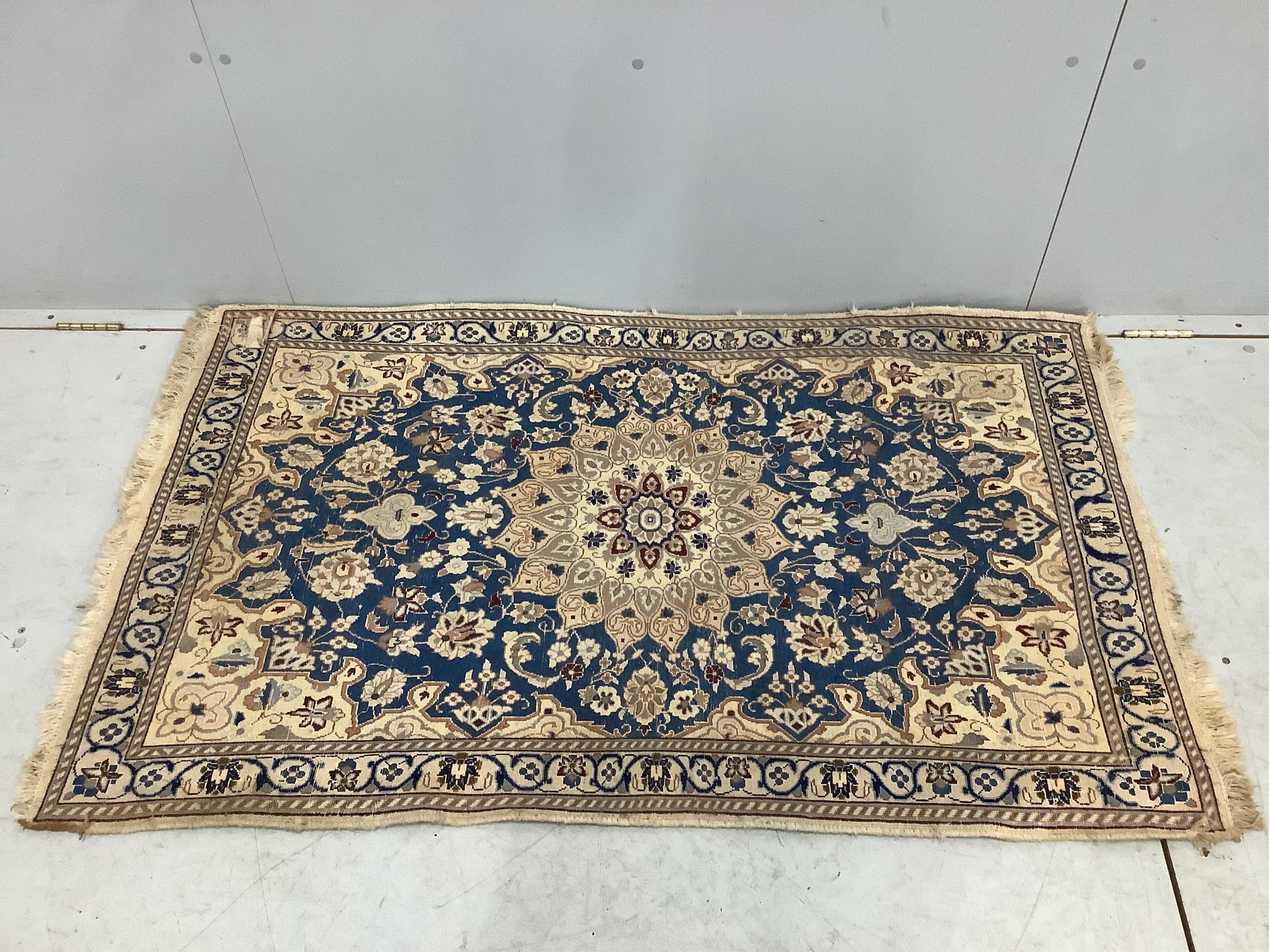 Three North West Persian style rugs and one other rug, largest 200 x 110cm. Condition - poor to fair